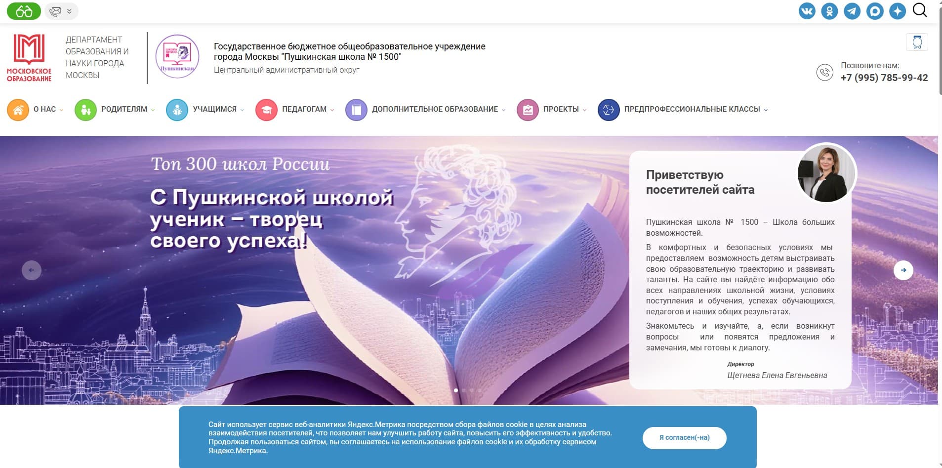 Сайты московских школ